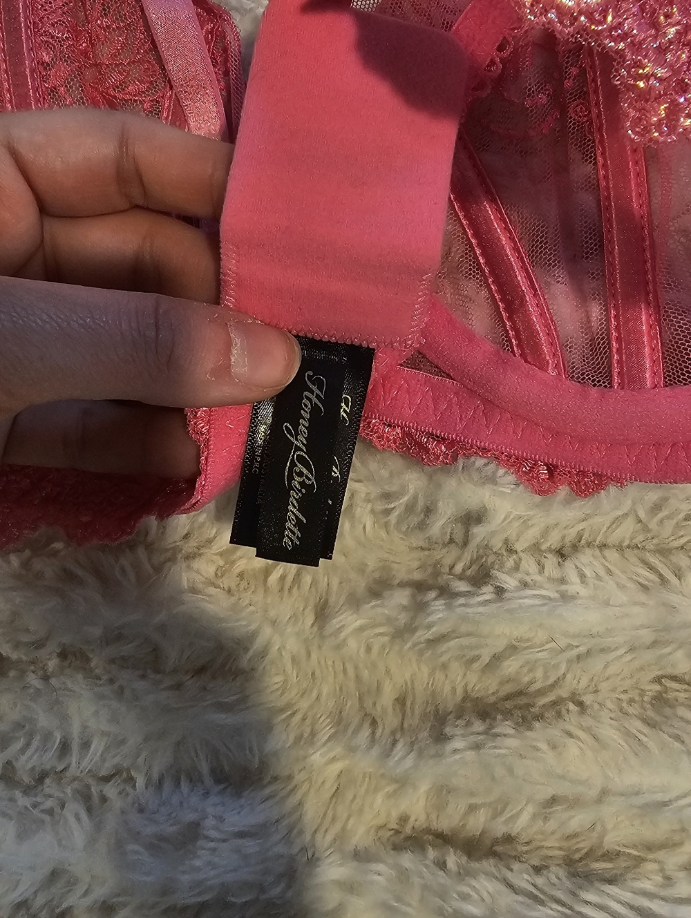 Honey Birdette Natalie Wild Pink 34C/S - Picture 5 of 10